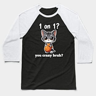 Funny Basketball Cat Baseball T-Shirt